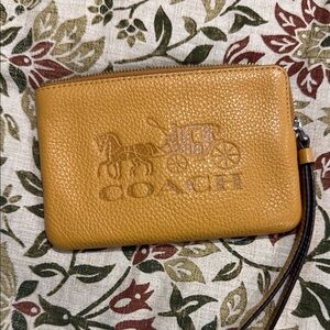 Coach Mustard Leather Wristlet